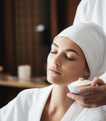 Serene young woman pampered with beauty treatment   generated by artificial intelligence